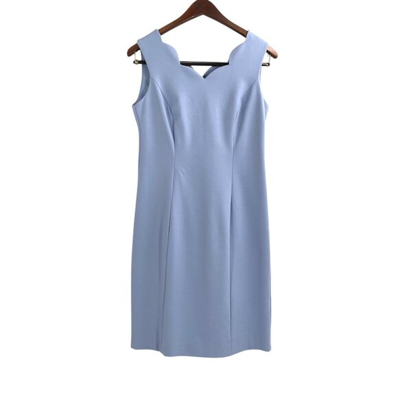 Talbots Dresses & Skirts - NWT Talbots Womens 6P Sleeveless Scalloped Neck Sheath Dress Blue Feminine